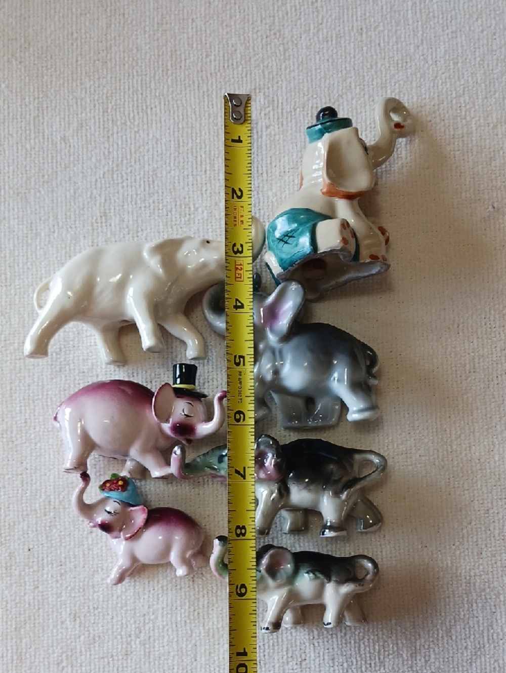 Vintage~ Ceramic Elephant Figurines- adorable lot of 7 - Picture 16 of 16